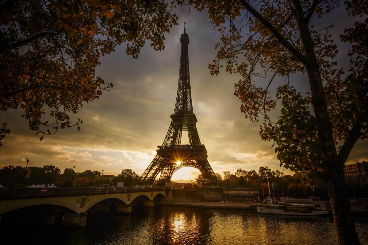 The Eiffel Tower at sunrise