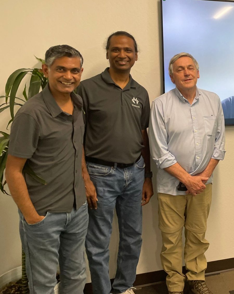 Swami with Satish, CEO of Dimaag AI, and Ian Wright, Tesla co-founder